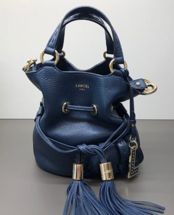 Sac Lancel Premier Flirt mini seau bleu pétrole