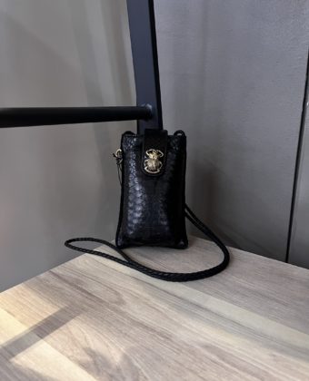 Etui à Téléphone Claris Virot python et cuir noir