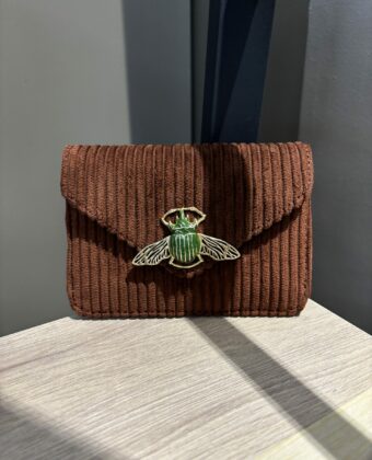 Porte-cartes Alex Claris Virot tissu Brique matelassé