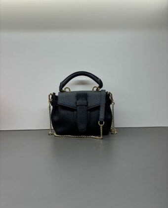 Sac Lancel mini Charlie vachette porté main Noir