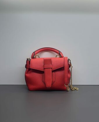 Sac Lancel mini Charlie vachette porté main Rouge Baiser