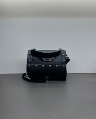 Sac Lancel Ninon rabat M Noir à clous