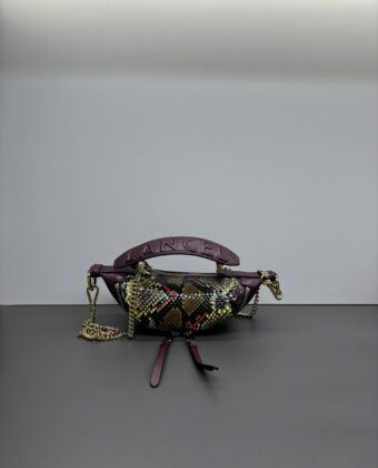 Sac Lancel mini origami Python Multico Cassis