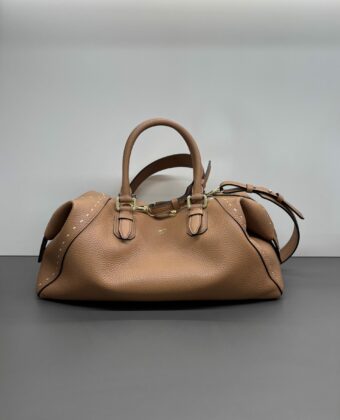 Sac boston zippé Lancel Charlie Camel