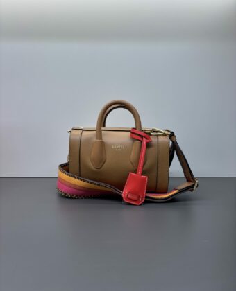 Sac Bowling Lancel mini BCBG Camel
