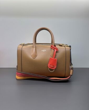 Sac Bowling Lancel BCBG M Camel